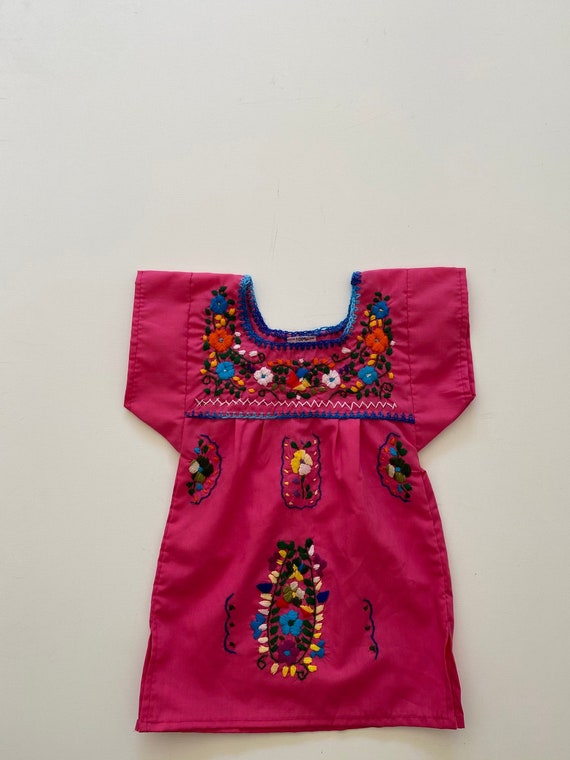 70s Deadstock Toddler Mexican Souvenir Dress Kids… - image 1