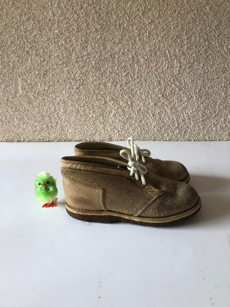 Vintage 70s Toddler Chukka Boots Little Boys Suede Leather Etsy