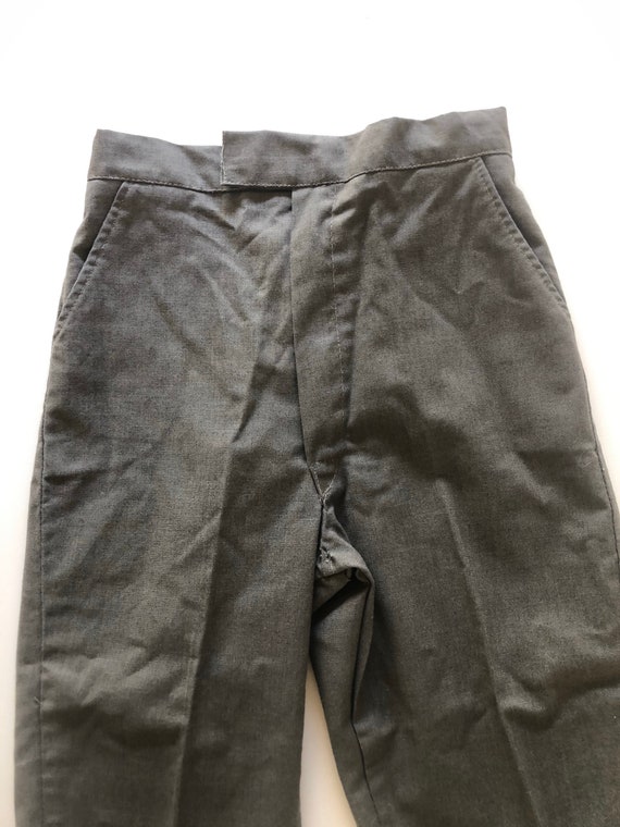 Vintage 60s Little Boys Trousers Smoky Gray Taper… - image 1