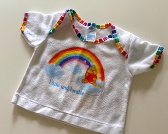 Vintage Baby "Little and Lovable" Care Bears Top Layette T-Shirt by Carter's Estimated Size 3-6 Months