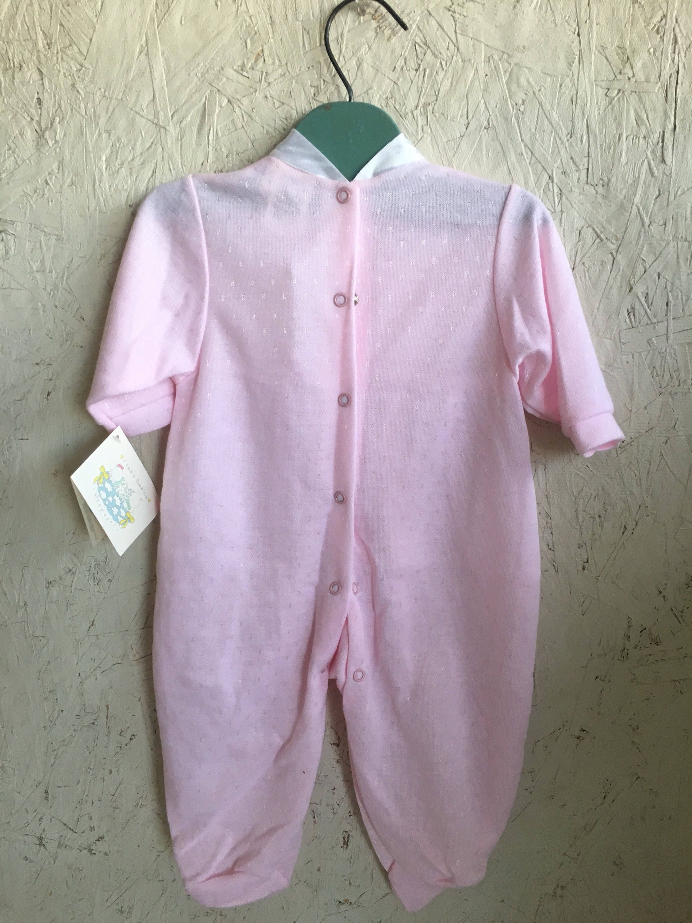 Vintage 80s Baby Girl Pink Onesie New With Tag Rumble Tumble Etsy