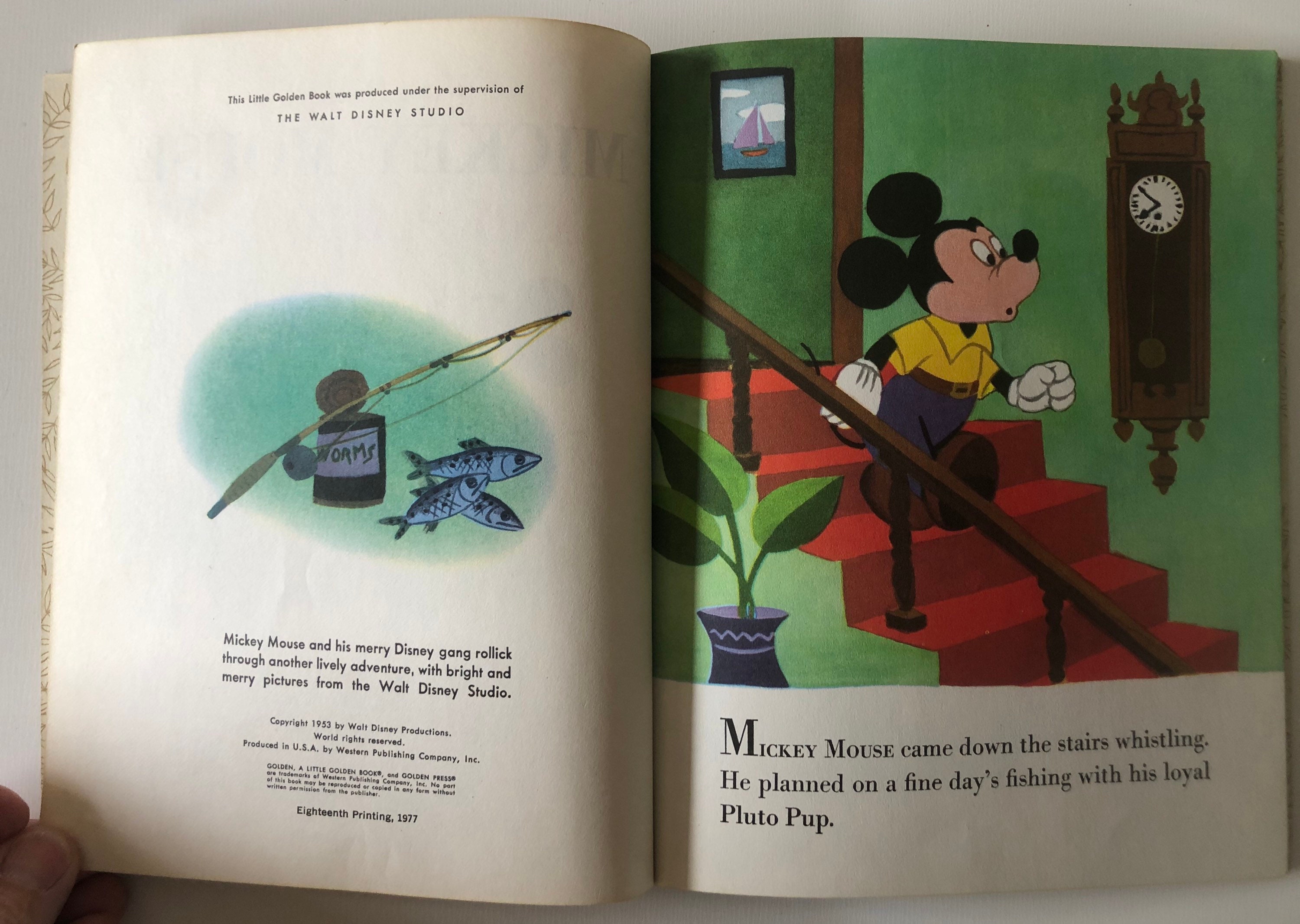 Vintage Walt Disney's Little Golden Books Collection of 2 Mickey