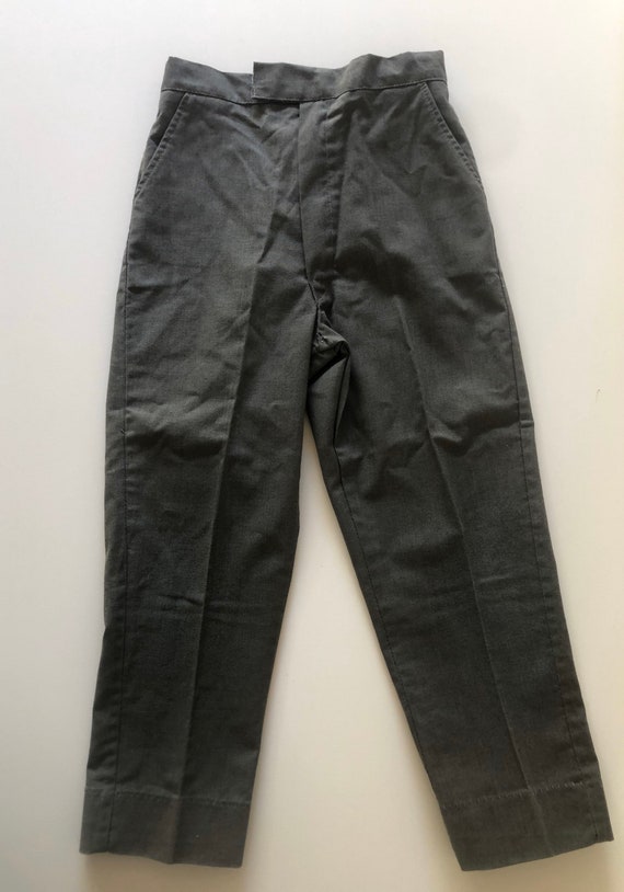 Vintage 60s Little Boys Trousers Smoky Gray Taper… - image 2