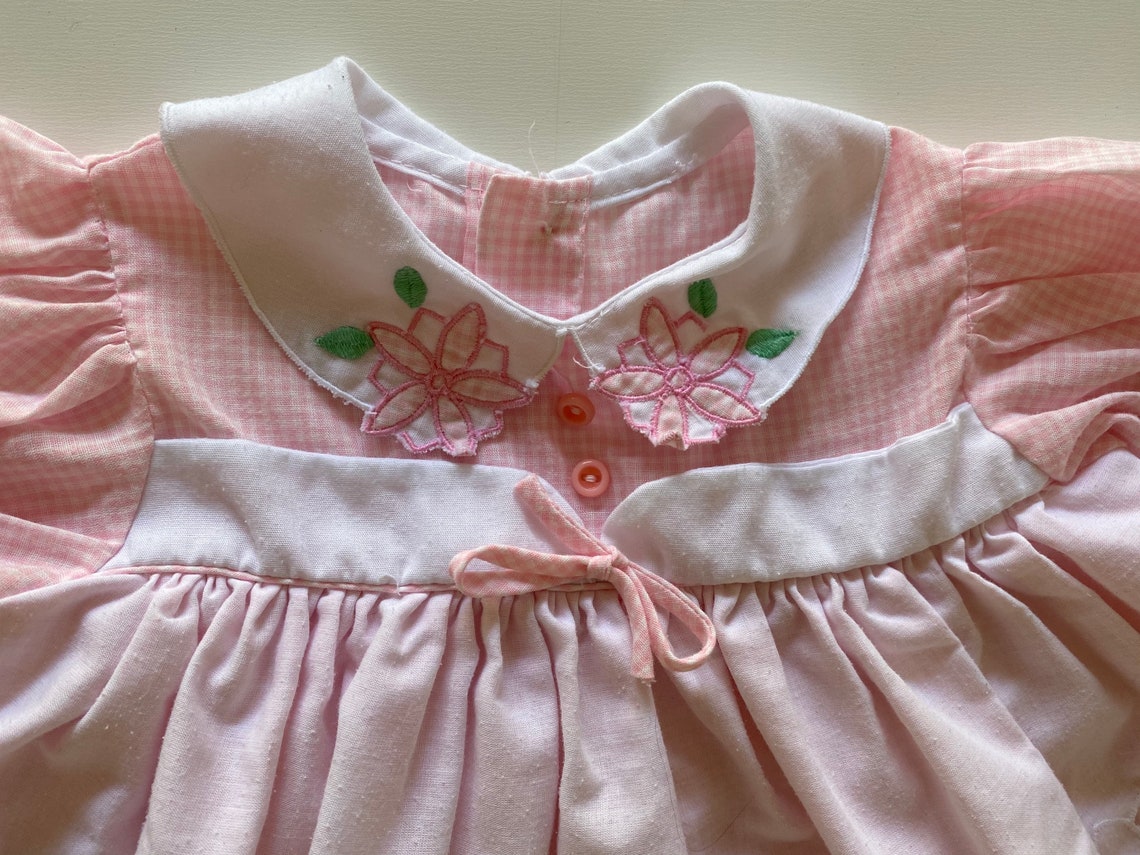 Lola Day Dress in Baby Pink Gingham