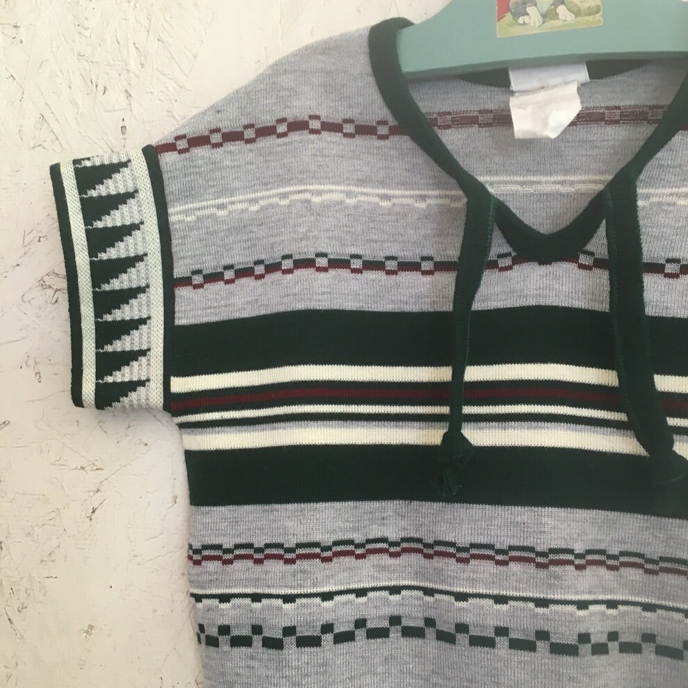 70s Preteen Girls Tribal Sweater Top by Aileen Girl Size 14 | Etsy