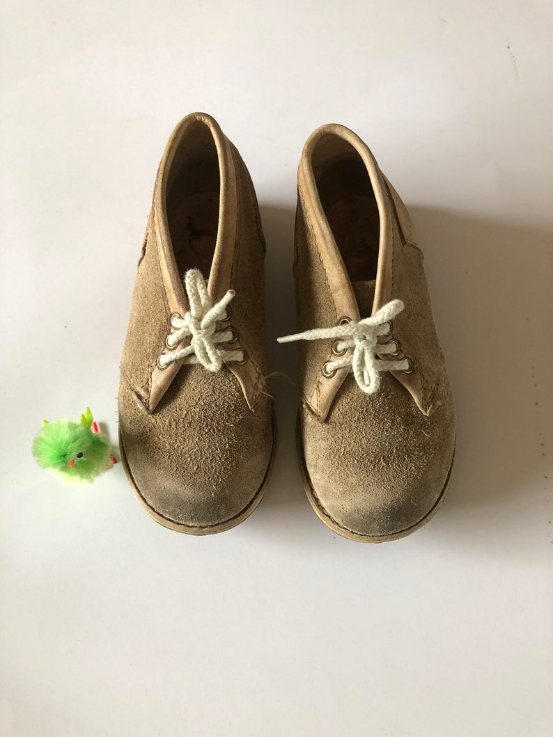 Vintage 70s Toddler Chukka Boots Little Boys Suede Leather Etsy