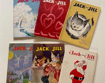 Vintage 50s Jack and Jill Magazine Book 1951 Monthly Subscription for Boys and Girls