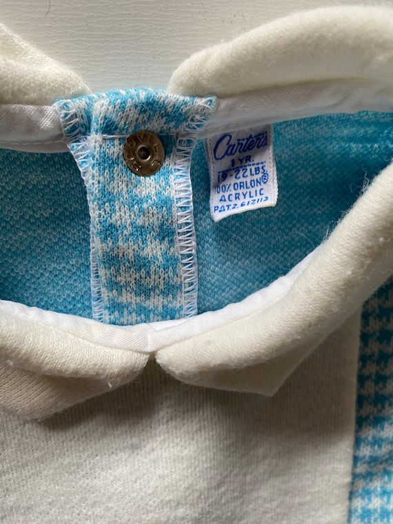 60s Carter's Baby Blue Houndstooth Check Shorts S… - image 4