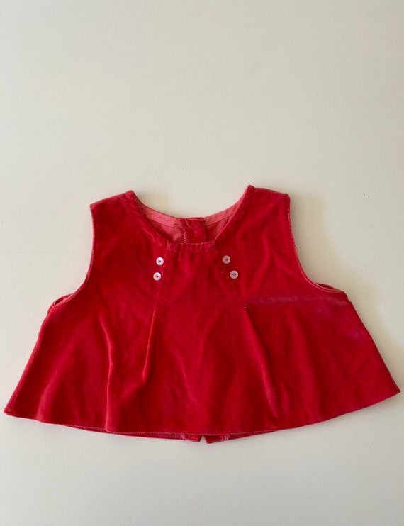 Vintage 60s Toddler Hot Pink Velvet Crop Swing To… - image 1