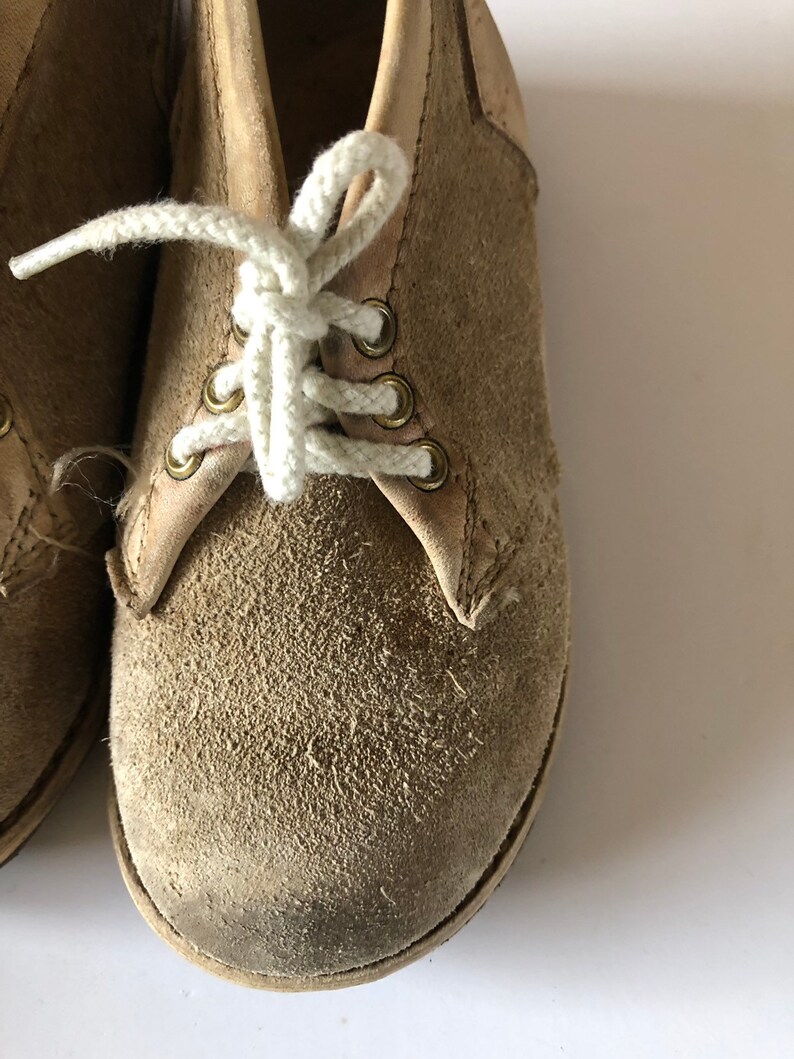 Vintage 70s Toddler Chukka Boots Little Boys Suede Leather Etsy