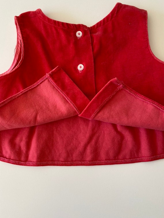 Vintage 60s Toddler Hot Pink Velvet Crop Swing To… - image 4