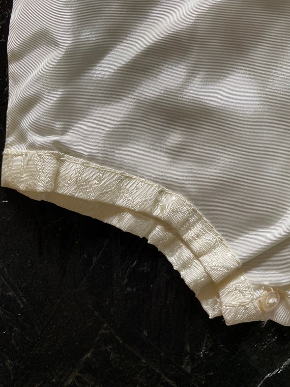 Vintage 50s Baby White Romper Taffeta Christening… - image 4