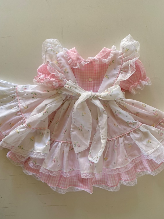 Vintage Baby Mini World Pinafore Lace Apron Dress… - image 7