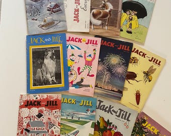 Vintage 50s Jack and Jill Magazine Book 1950 Monthly Subscription for Boys and Girls