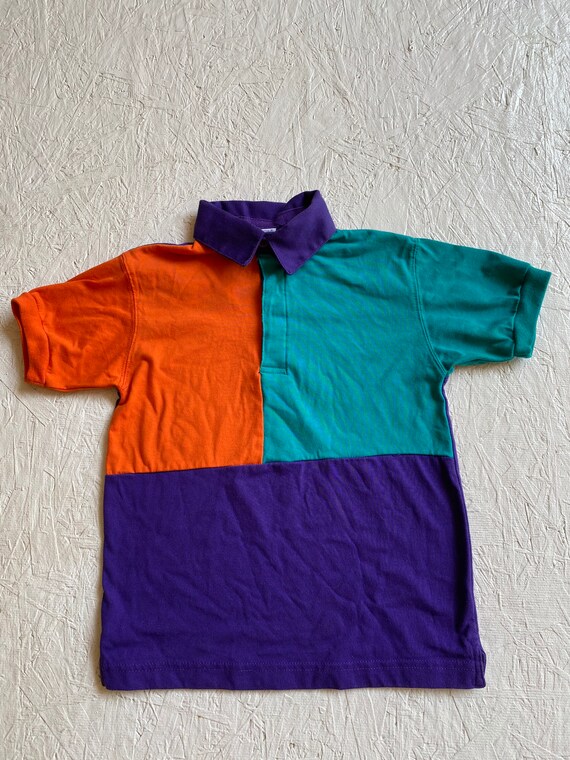 Kids top purple polo