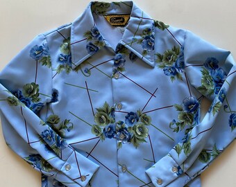 Ivory Floral Button Down Shirt Tractor Girls Size Small 7/8 Ivory Floral Button Down Shirt Tractor Girls Size Small 7/8