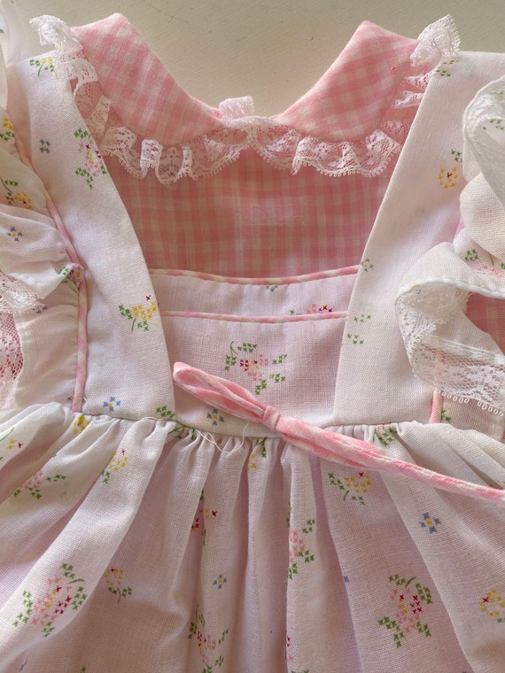 Vintage Baby Mini World Pinafore Lace Apron Dress… - image 3