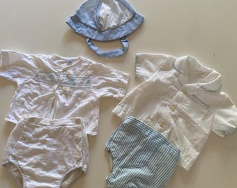 Vintage 50s Newborn Baby Boy Outfits Collection Size Infant