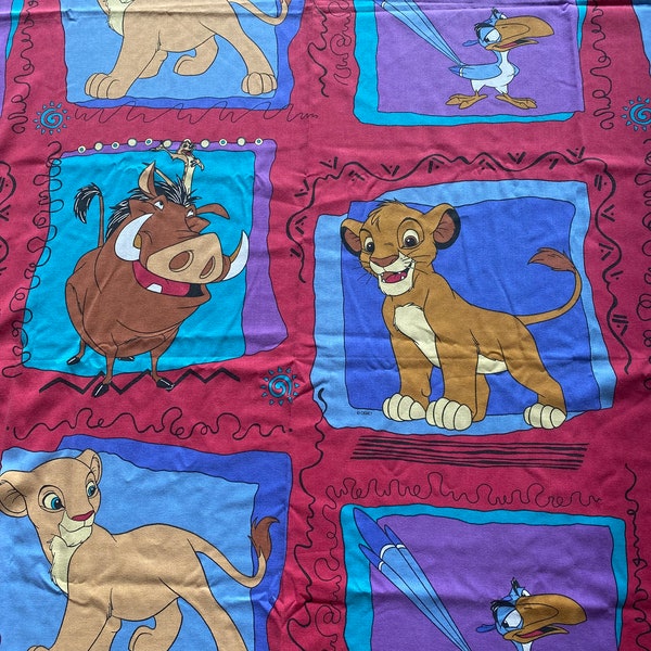 Vintage Lion King Sheet Set Twin Flat and Fitted Sheets Set of 2 Material Fabric