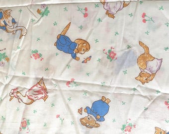 Vintage "Beatrix Potter" Fabric Remnant Frederick Warne Co. 23" by 40" Wide
