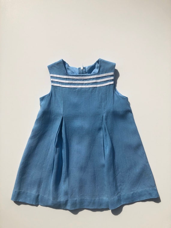 Vintage Girls Baby Blue Nautical Summer Dress Sleeveless | Etsy