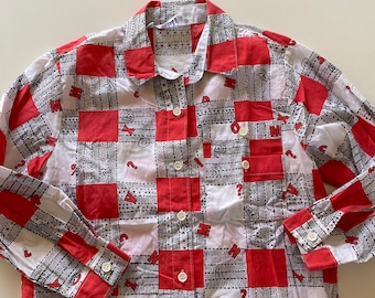 トップス 80s I.S. Linen Patchwork Shirt LONESTARPATCHWORKLSSHIRT_02_gr