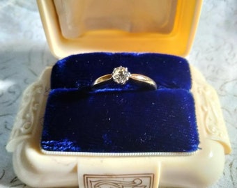 Absolutely Gorgeous Antique Old European Cut Diamond Solitaire Engagement Ring