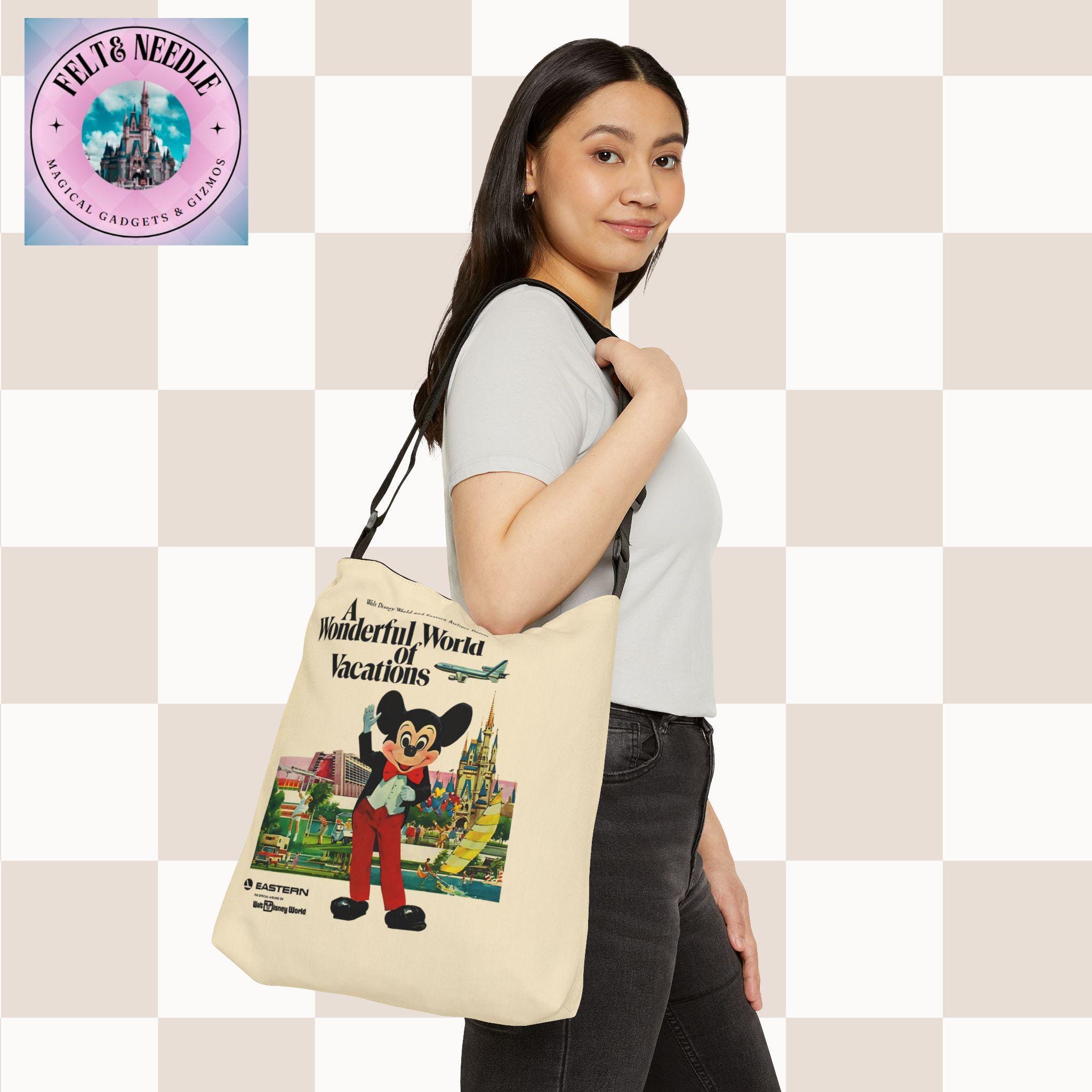 Vintage Disney World Vacationtote Bag, Cinderellas Castle, Mickey