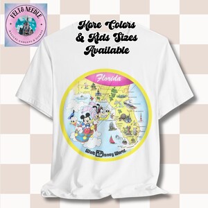 Vintage Florida Disney Karte T-Shirt - Spaß Urlaub Shirt, Unisex Sommer T-Shirt, Disney Freizeitpark, Reise T-Shirt, Sommer Ferien, Disney Urlaub