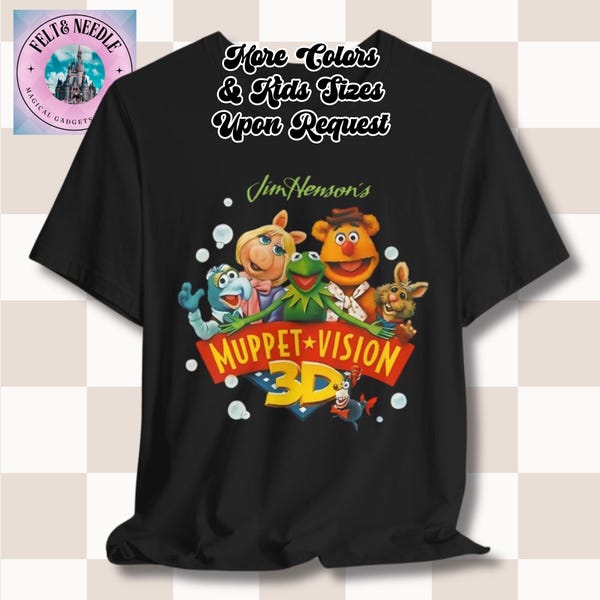Camiseta Muppet Vision 3D - Póster retro con Gonzo, Miss Piggy y Kermit - Divertido regalo unisex