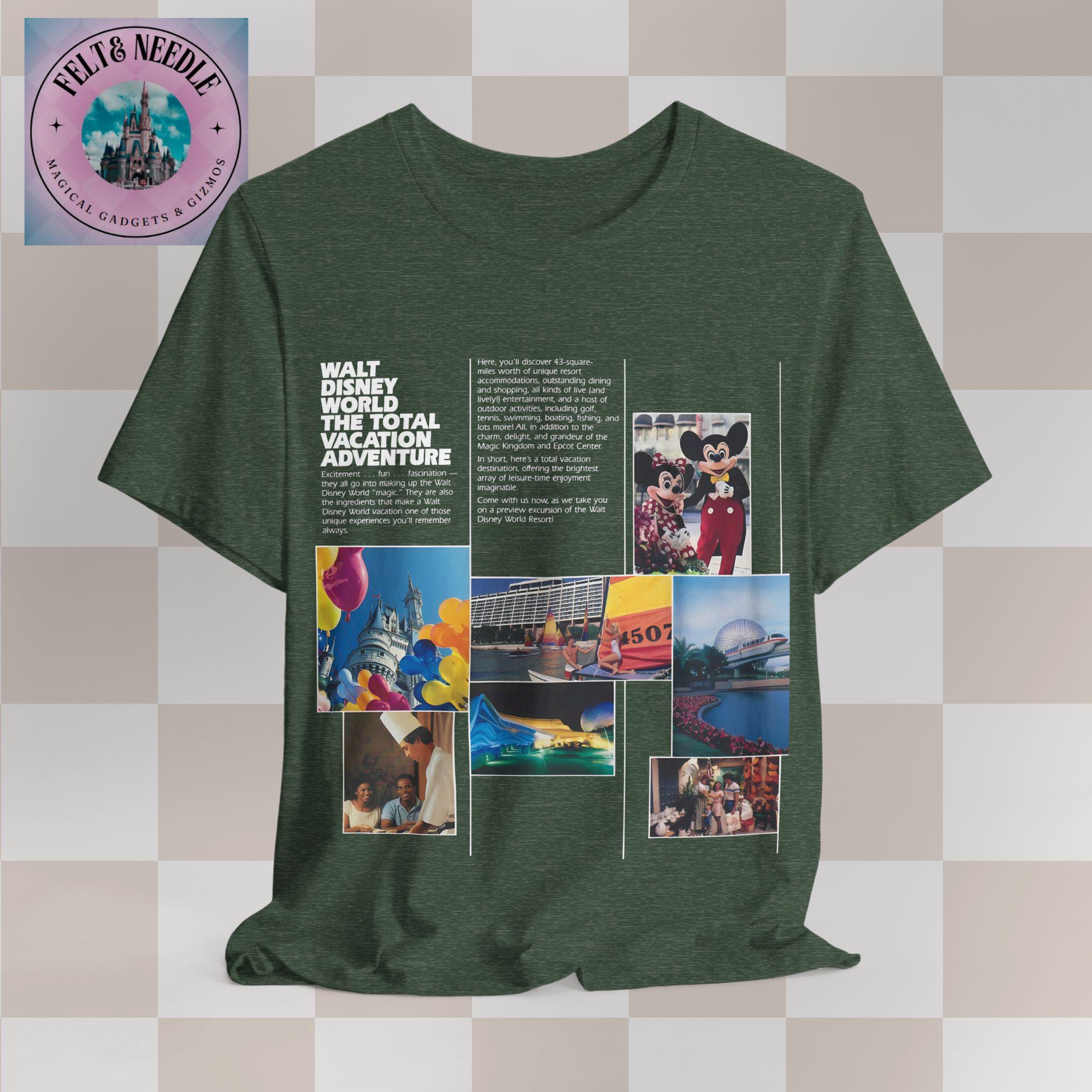 レトロなディズニーワールドのユニセックスTシャツ、シンデレラ城