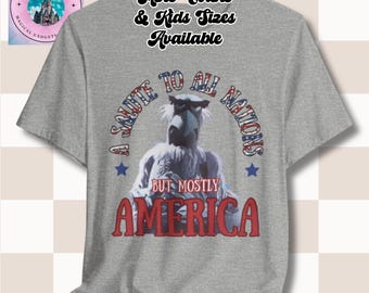 サム・イーグル グラフィックTシャツ、愛国的なTシャツ、アメリカへの敬礼シャツ、USAプライドトップ、ユニセックス愛国アパレル