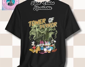 Disney Tower of Terror Unisex T-Shirt, Mickey Mouse, Goofy, Minnie Mouse, Donald Duck, Daisy Duck, Pluto, Halloween Shirt, Disney Gift,