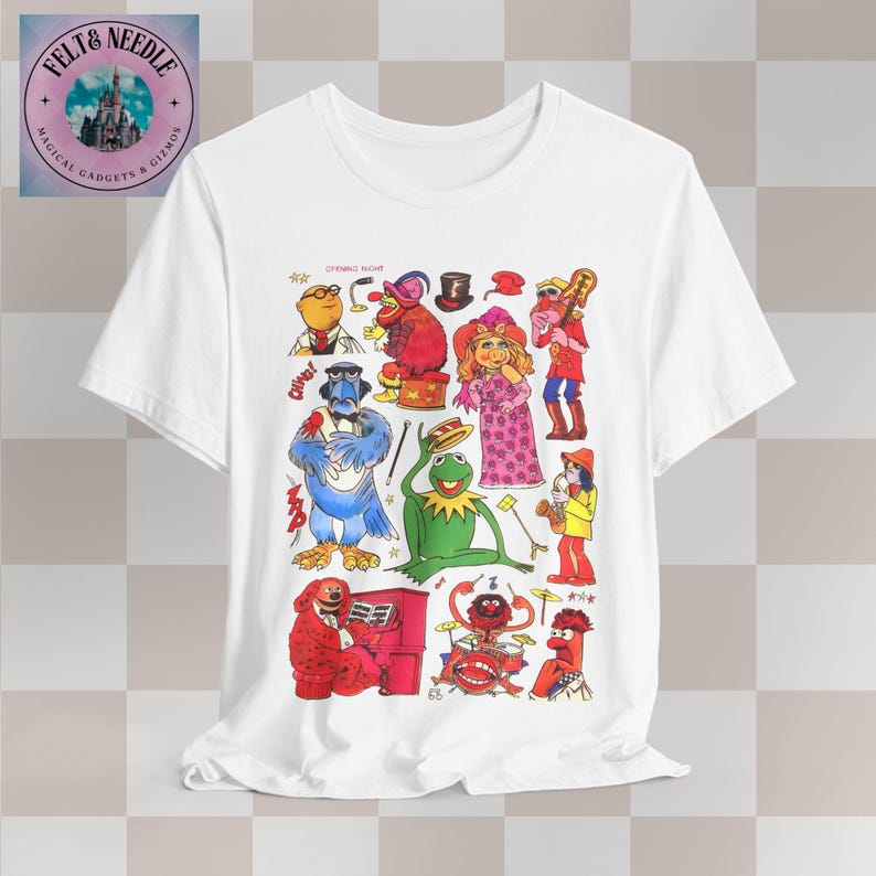 Retro Muppets 1970s Vintage Pattern T-Shirt, Tee Shirt, Unisex Top, Short Sleeve Apparel, Fun Graphic Clothing image 2