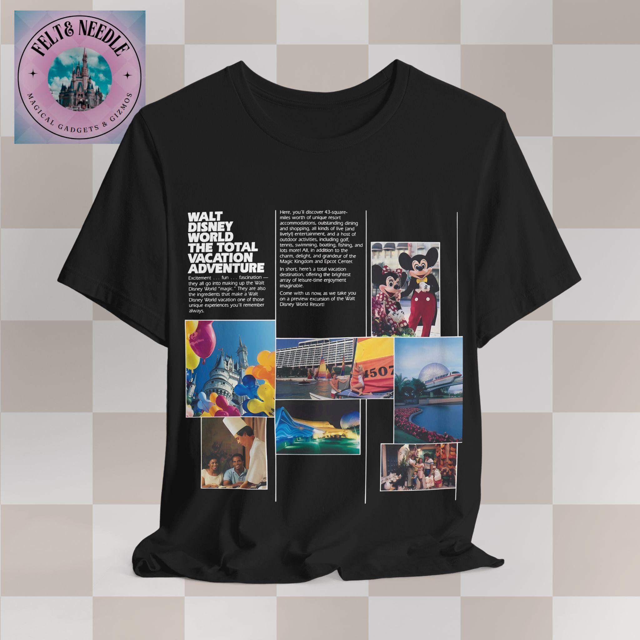 レトロなディズニーワールドのユニセックスTシャツ、シンデレラ城