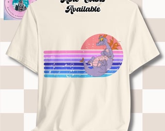 Camiseta retro de Figment de Epcot, camiseta unisex vintage, regalo para fans de Disney, camiseta de manga corta, top clásico de parques temáticos, ropa neutra para hombre y mujer.