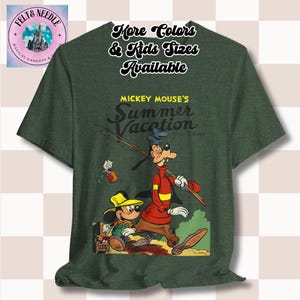 Vintage Mickey Mouse and Goofy Summer Vacation T-Shirt, Retro Disney Tee, Unisex Graphic Shirt, Disneyland Gift, Cartoon Character Top