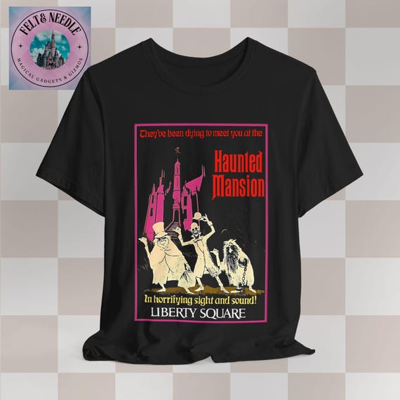 レトロなホーンテッドマンションTシャツ、リバティスクエアTシャツ 