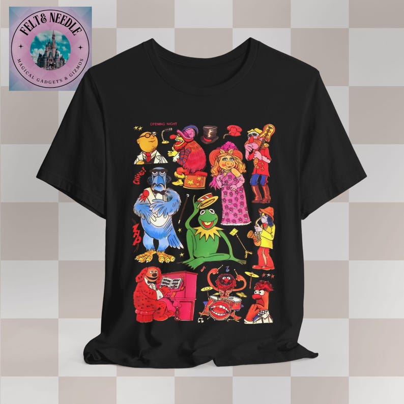 Retro Muppets 1970s Vintage Pattern T-Shirt, Tee Shirt, Unisex Top, Short Sleeve Apparel, Fun Graphic Clothing image 3