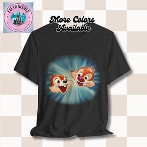 Retro Chip and Dale Vintage T-Shirt, Disney Cartoon Character Tee, Unisex Jersey Top, Chipmunk Lover Gift, Classic Animation Shirt