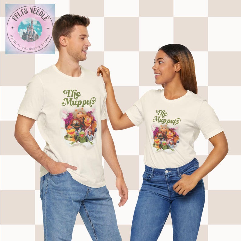 Retro Vintage The Muppets Unisex Tee Shirt, Kermit Miss Piggy Fozzie Animal, Short Sleeve T-Shirt, Gift for Muppet Fans, 70s 80s TV Show Top image 6