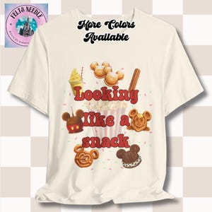 Disney Park Snacks Unisex Jersey Tee, Looking Like a Snack Shirt, Theme Park Food Top, Mickey Snack T-Shirt, Funny Cute Food Tee, Magical