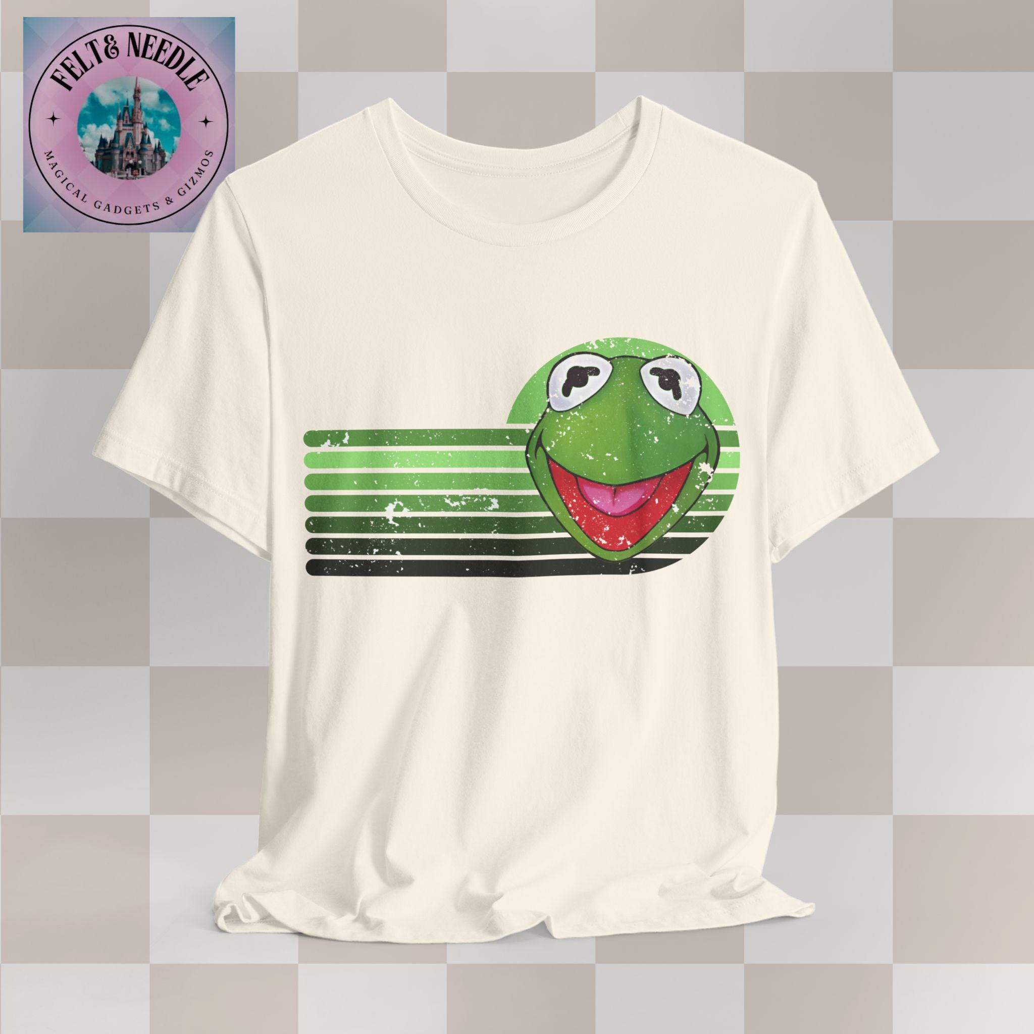 Vintage Distressed Kermit the Frog Tee, Retro Style Muppets T