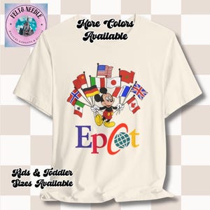 90s Epcot Disney Mickey Mouse Tee, Retro World Showcase Flag Shirt, Unisex T-Shirt, Vintage Epcot Gift, Disneyland, Disney World Apparel