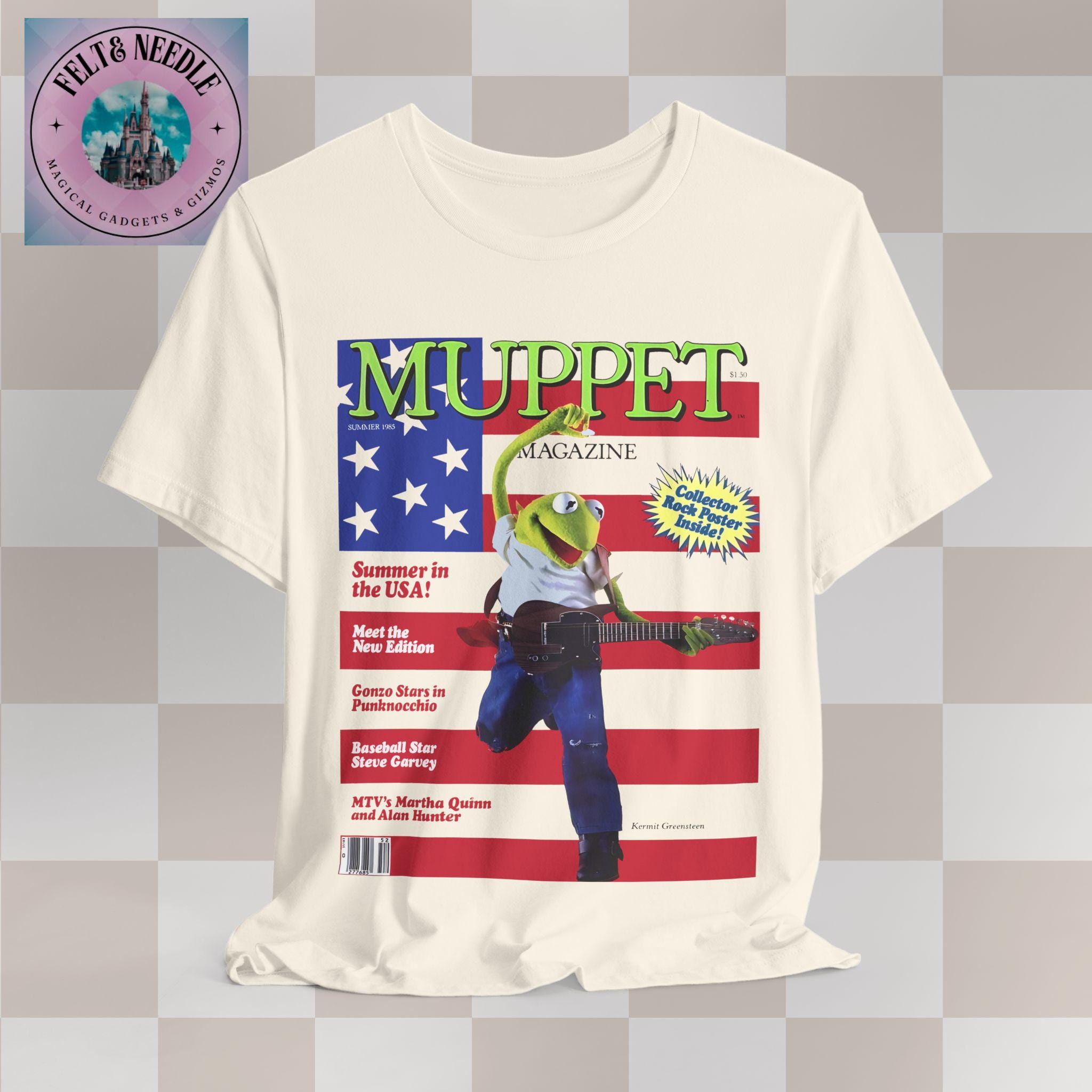 Vintage Muppets Tee, Kermit Springsteen Shirt, Retro 80s Graphic