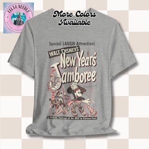 Vintage Disney New Years Jamboree uniseks jersey T-shirt, shirt Mickey Goofy Donald 1953, retro cartoon tshirt, T-shirt Disney poster, Disney-fan