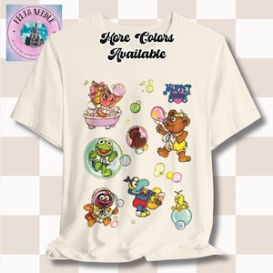 Muppet Babies Tee, 80s Cartoon Characters Shirt, Unisex Short Sleeve Top, Fozzie Gonzo Piggy Animal Camilla, Retro Kids TV Show Apparel, Fun