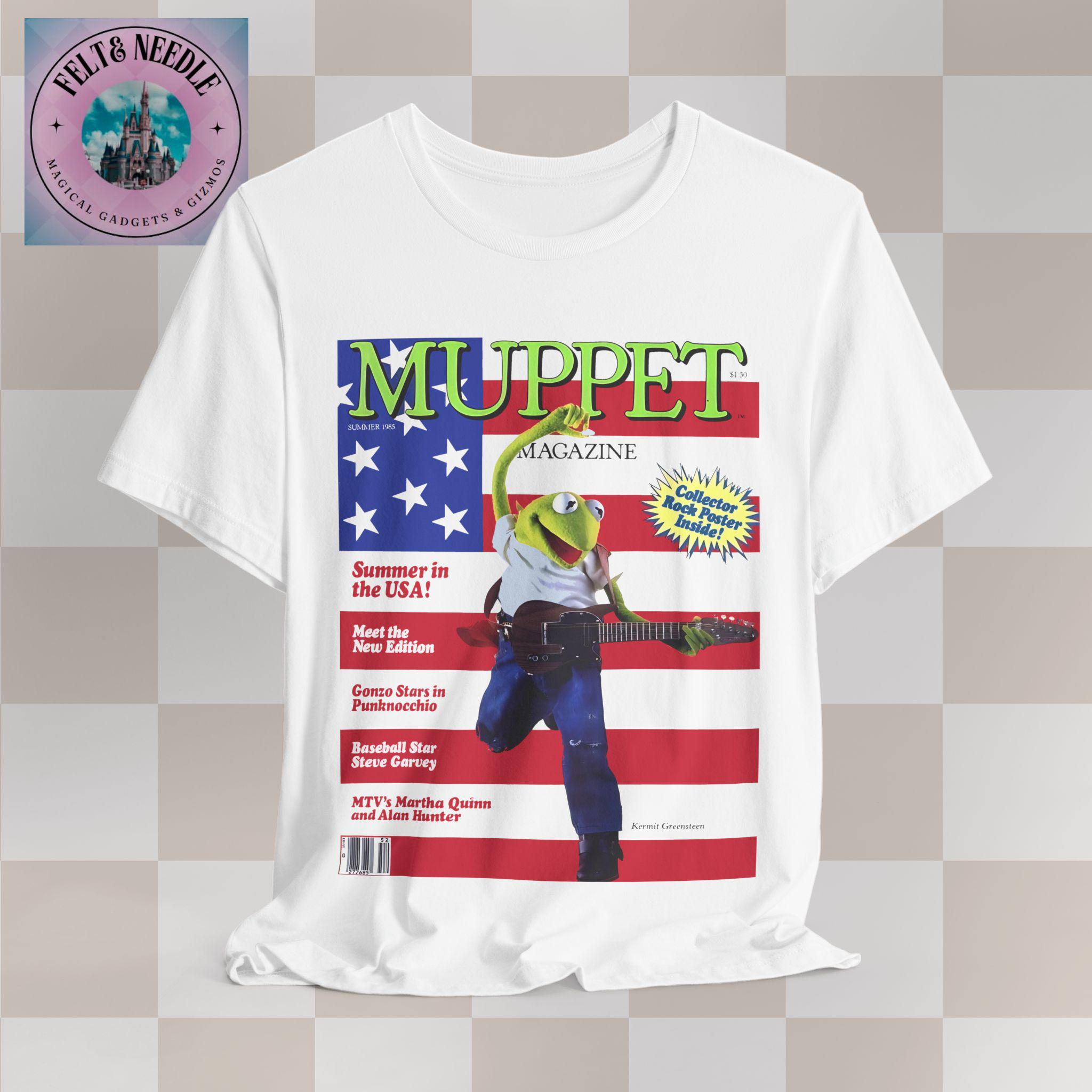 Vintage Muppets Tee, Kermit Springsteen Shirt, Retro 80s Graphic