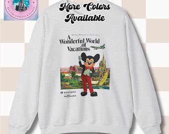 Vintage Disney World-sweater, retro jaren 70 trui met ronde hals, Mickey Mouse, Cinderella's Castle, monorail, hedendaags resort, cadeau voor
