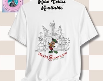 Camiseta retro de Epcot World Showcase con Mickey Mouse, camiseta vintage de Disney, camiseta unisex, camiseta gráfica, regalo para amantes de Disney, camiseta de Epcot